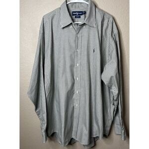 Ralph Lauren Blake XXL Long Sleeve Green Tan Check Button Down Shirt Oxford